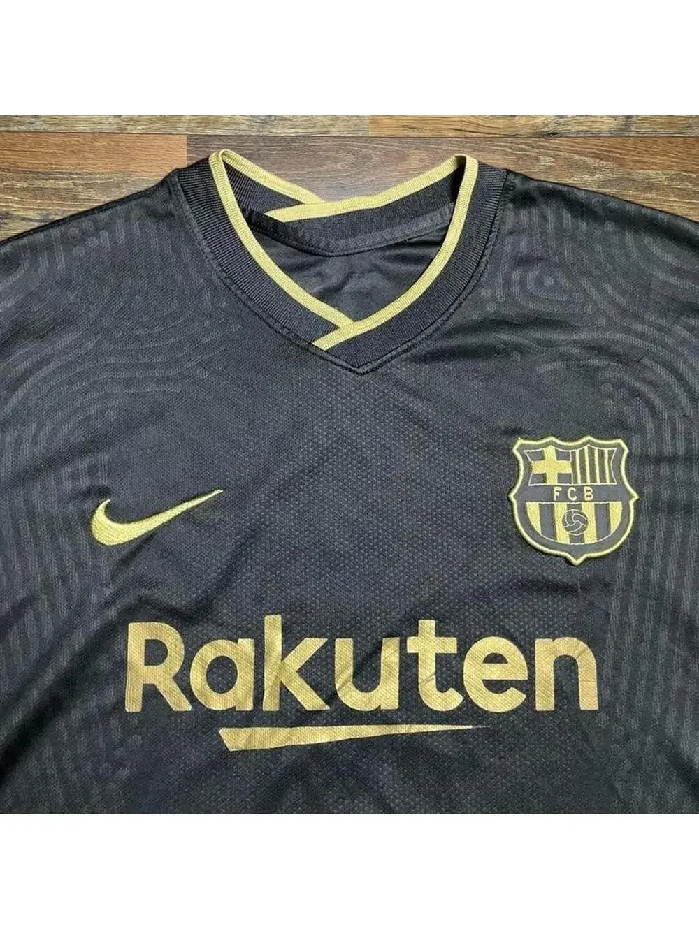 Nike FC Barcelona Black Gold 2020/21 Away Soccer Jersey Men’s XL.